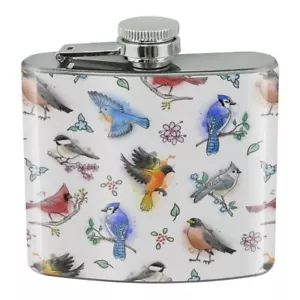 Northeastern Birds Muster Edelstahl 5 Unzen Hüftgetränk Nierenflasche - Bild 1 von 3