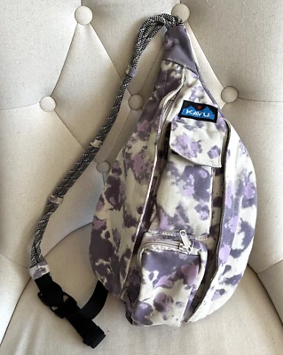 Kavu Mini Rope Bag Orchid Tie Dye Pockets Zip Outdoors Adjustable Purple Pack - Image 1 of 4
