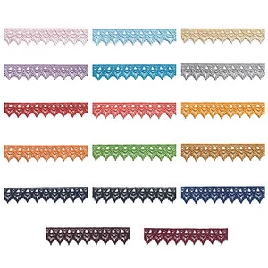 2" bestickt orange grün blau grau schwarz champagner rosa rot gold Spitzenborte  - Bild 1 von 24