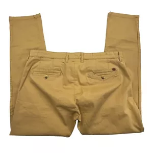 Mango Chino Pants Mens 38 Khaki Casual Smart Slim Fit Slash Pockets Flat Front - Picture 1 of 10