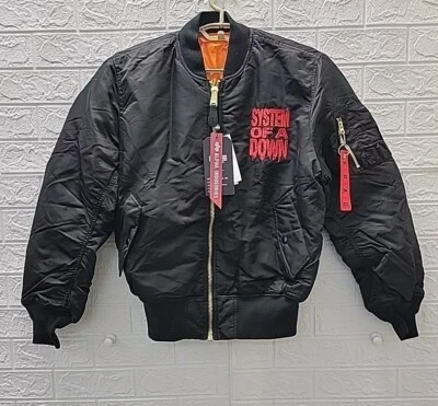 New ALPHA System Of A Down Sick New World Bomber Jacket Black Size Medium - Image 1 of 4