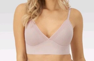 NEW Maidenform Womens 2XL Lace Trim Triangle Rib Bralette Nude - Picture 1 of 5