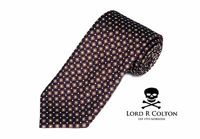 Corbata de estudio Lord R Colton - Corbata tejida en oro borgoña y perlas - $95 al por menor nueva Foto 1 de 4