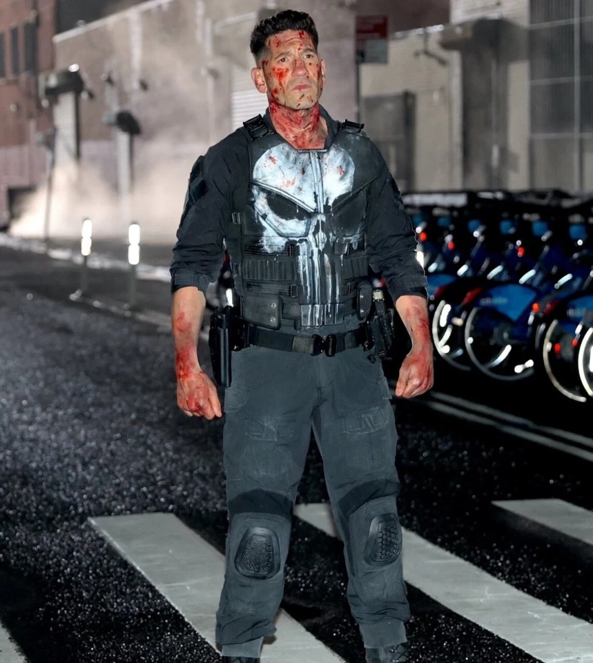 Handmade Daredevil Born Again Punisher Tactical Black Leather Punisher Vest - Image 1 of 1