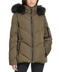 DKNY Faux Fur Outer Shell Puffer Jacket 