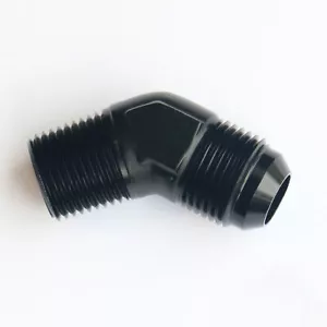 Raccord de fil de tuyau adaptateur 45 degrés NPT à AN aluminium - 20 AN - 1 NPT - Photo 1/1
