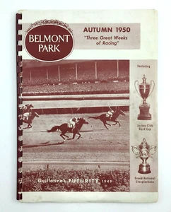 Programa de libros de prensa Belmont Park Westchester Racing Association otoño 1950 - Imagen 1 de 12