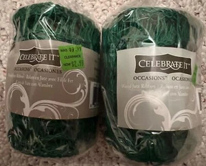 2 Celebrate IT grün 4" x 21 Fuß verdrahtet Jute Band für Handwerk/Geschenkverpackung ~ Brandneu - Bild 1 von 3