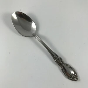 ONEIDA COMMUNITY Stainless "LOUISIANA" Oval SOUP SPOON - Glossy, Floral, Ornate - Picture 1 of 2