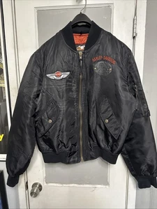 Harley Davidson Owners Group HOG Nylon Bombardero Chaqueta de Vuelo Para Hombres Grande De Colección - Imagen 1 de 11