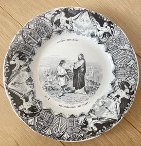 Assiette parlante Creil Montereau Nouveau Testament Multiplication pains n°7 - Picture 1 of 2
