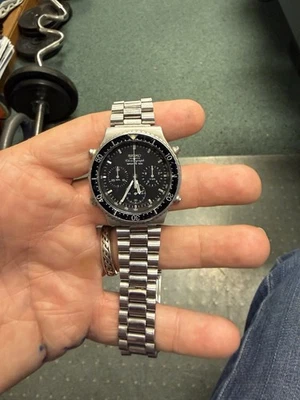 Reloj Seiko Vintage Cronógrafo Deportivo 100 Hombre Negro - 7A28-7049 Foto 1 de 4