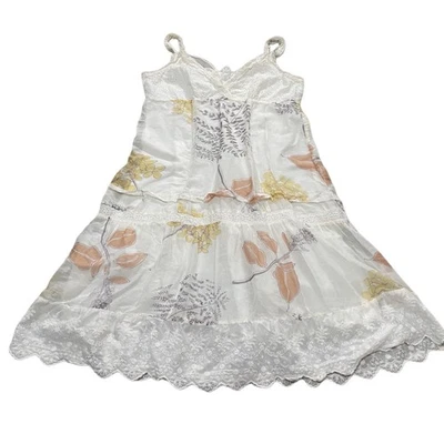 Vestido Babydoll Johnny Was Boho Coquette Hasta la Rodilla Seda Algodón Verano Mediano Foto 1 de 4