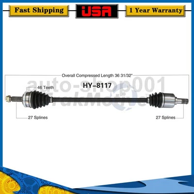 Junta eje CV delantero derecho para Hyundai Elantra 2012 2011 2010 2009 2008 2007 Foto 1 de 2