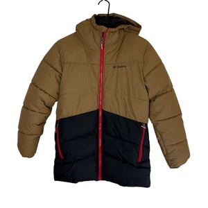 Columbia Youth Boys Arctic Blast Puffer Jacket Coat Brown-Black Size L 14/16 EUC - Picture 1 of 13