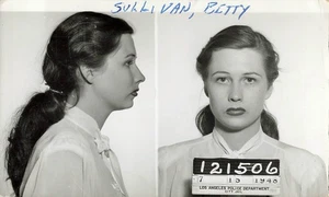LAPD 1948 Mugshot Betty Sullivan offerta vice foto DELINQUENTE dominatrice look anni 40 - Foto 1 di 2