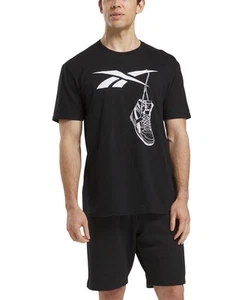 Reebok Mens Regular fit Short Sleeve Graphic T-Shirt Shirt Large Black Solid - Picture 1 of 1
