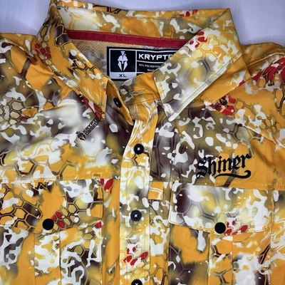 New RARE Limited Edition Kryptek x Shiner Bock Collab Mens XL Button Down Shirt - Image 1 of 4