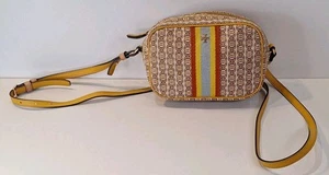 Tory Burch Women's Gemini Link Canvas Mini Bag Daylily Yellow Cross Body Handbag - Picture 1 of 9