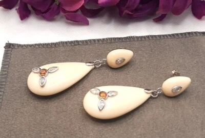 Pendientes de cristal de plata de ley de resina Miriam Salat Foto 1 de 4