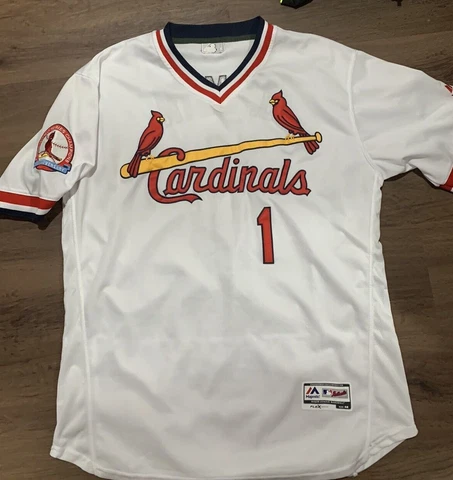 OZZIE SMITH ST LOUIS CARDINALS JERSEY THROWBACK MAJESTIC FLEX SIZE 48 Cover