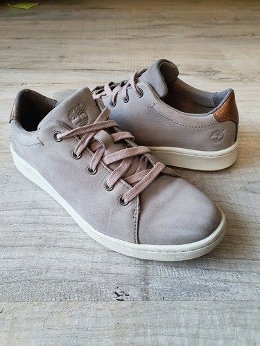 Timberland Sneakers basse Oxford da donna in pelle taglia 4 37 grigio con oro rosa