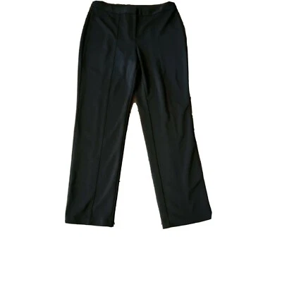 Armani Collezioni Size 14 Polyester Trouser Wide Leg Pants Black Side Zip - Image 1 of 4