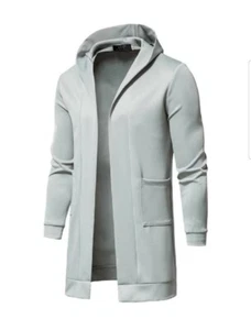 Gray boys lightweight thin jacket. Long sleeve with a hood. Size Medium. - Picture 1 of 2