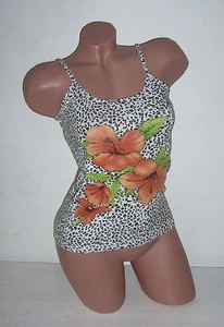 LEO Leopard Tiger Top Shirt Spaghettitop Blumen Flower Trägertop S M L NEU - Bild 1 von 16