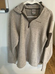 Avalanche Tan Thermal Layering Fleece Collared 1/4 Zip Outdoor Jacket Large - Picture 1 of 5