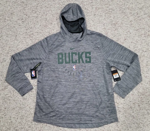 NIKE Milwaukee Bucks Warm Up Hoodie NBA player Issue 934542-091 Men Size 2XL XXL Cover