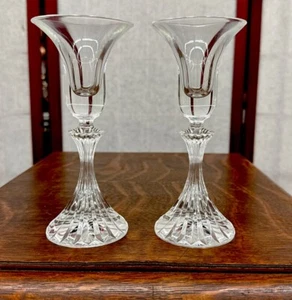 VTG PAIR Mikasa The Ritz Hollywood Glamour Art Deco MCM Fluted Candle Holders - Picture 1 of 6