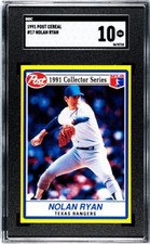 1991 Post Cereal #17-Nolan Ryan-Texas Rangers-SGC Gem Mint 10 POP-1 ONLY ONE-HOF