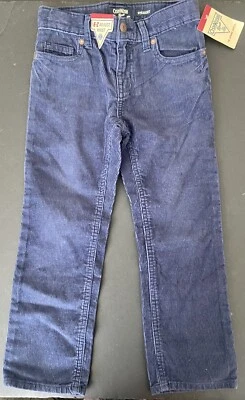 NUEVO CON ETIQUETAS Niños 6 Oshkosh B'gosh Algodón Pana Azul Marino-Azul PANTALONES VAQUEROS Cintura Ajustada $34 Foto 1 de 4
