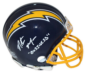 Natrone Means Signed San Diego Chargers 1974-87 VSR4 Mini Helmet BAS 35586