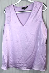Rachel Roy Womens TANK 1X Lilac Purple V-Neck Detailing Designer Flowy NEW $89 - Picture 1 of 15