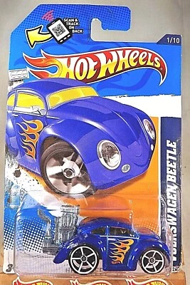 2012 Hot Wheels #151 Heat Fleet 1/10 VOLKSWAGEN BEETLE Blue Metal-Exhaust OH5 Sp - Image 1 of 4