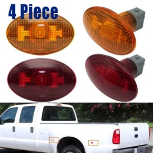 For Ford F250 F350 Super Duty 99-10 Red Amber LED Fender Lamp Side Marker Light - Picture 1 of 10