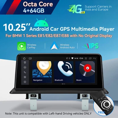 für BMW E87 E81 E82 E88 Autoradio Android 14 4G+64GB 10.25" IPS GPS Navi CarPlay - Bild 1 von 4