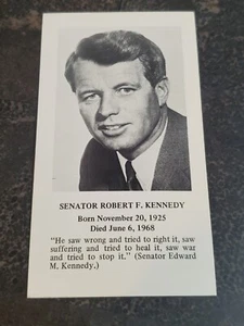 RARE 1968 Senator Robert F. Kennedy Memorial Catholic Prayer Card ✝️  - Bild 1 von 3