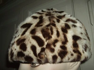 CAPPELLO COLBACCO HAT PELZ PELLICCIA MACULATA FUR SPOTTED OCELO LEO BOBCAT 56/57 - Bild 1 von 12