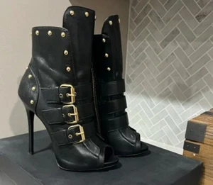 GIUSEPPE ZANOTTI leather STILLETO booties leather shoes RRP1690£ (limited rare) - Picture 1 of 6