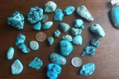 复古 175 克 Raw Make 绿松石艺术家收藏凸圆形戒指高端 — 第 1/4 张图片