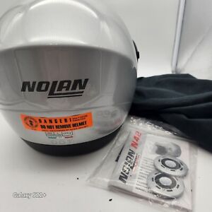 Nolan N42 motorcycle helmet Sz L Black Silver Italy DOT Microlock VPS Bag Padded