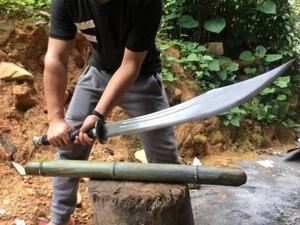 Handmade Chinese Broadsword Sword Dao High Carbon Steel Sharp Blade Full Tang  - Picture 1 of 10