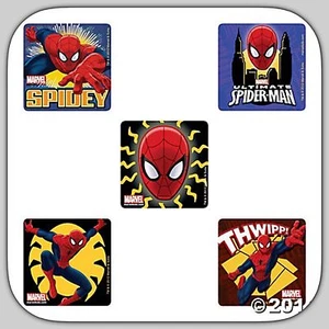 Spider-Man Stickers x 5 - Glow in the Dark - Favours, Birthday - Spiderman Hero - Picture 1 of 3