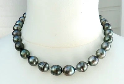 Tahiti Perlenkette Unikat Perlen Collier barock  Perlenkette 14 kt Weißgold 5145 - Bild 1 von 4