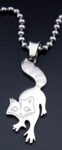 Raccoon Necklace Stainless Ball Chain & Pendant Rocket Trash Panda Charm NEW - Picture 1 of 10