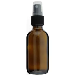 2 OZ 60ML BOTELLAS DE VIDRIO REDONDAS ÁMBAR BOSTON CON PULVERIZADOR NEGRO 6 12 24 72 PIEZAS - Imagen 1 de 2