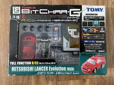 TOMY TOMICA BIT CHAR-G G-18 MITSUBISHI LANCER EVOLUTION RED R/C CAR NEW U.S. - Image 1 of 4